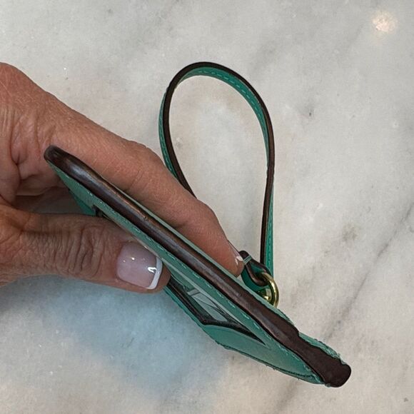 Coach Saffiano Leather Card Holder Key Chain Wallet - Picture 8 of 16